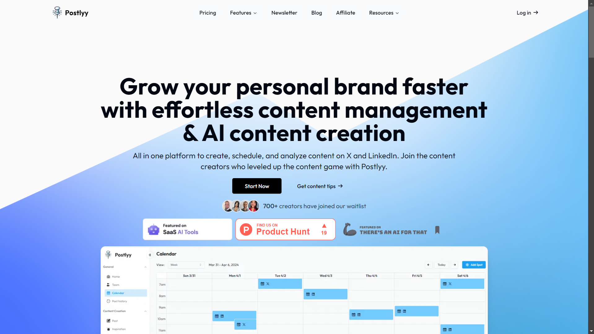 Postlyy - AI Assisted Content Scheduling Platform
