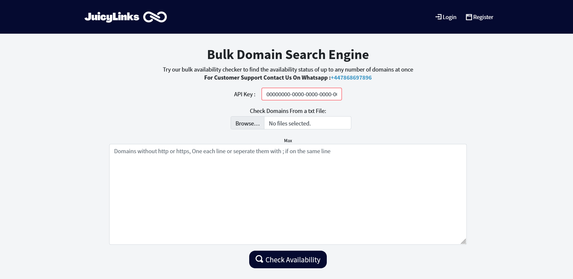 Bulk Domain Availability Checker